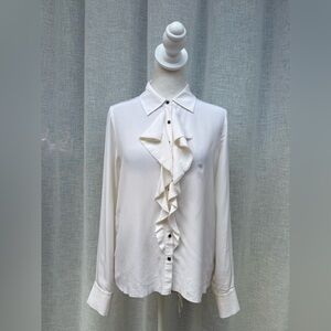 Go by Gosilk off white button down blouse